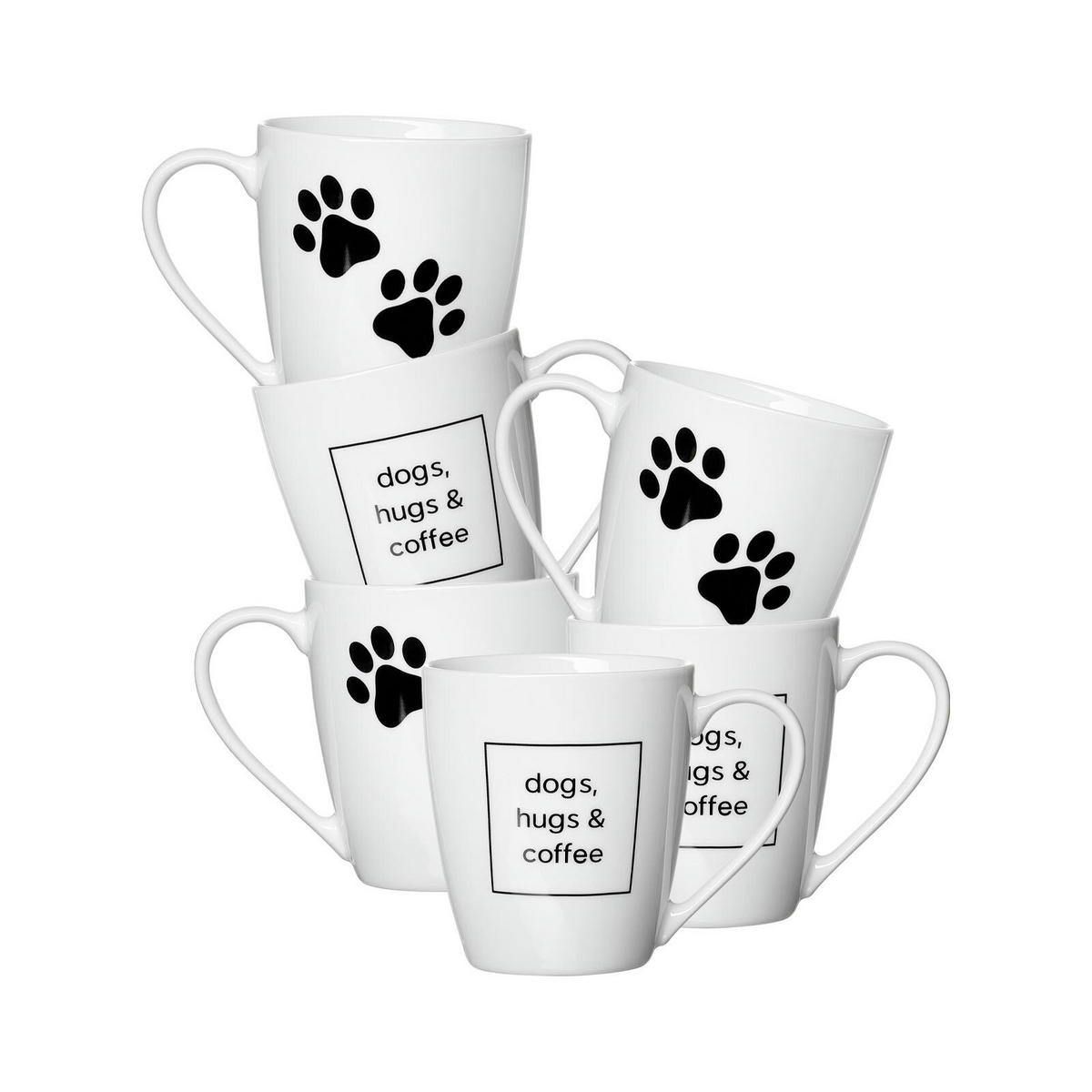 KAFFEEBECHER Mika Dog weiß 360 ml 6er Set - Weiß, Keramik (0.36L) - Ritzenhoff Breker