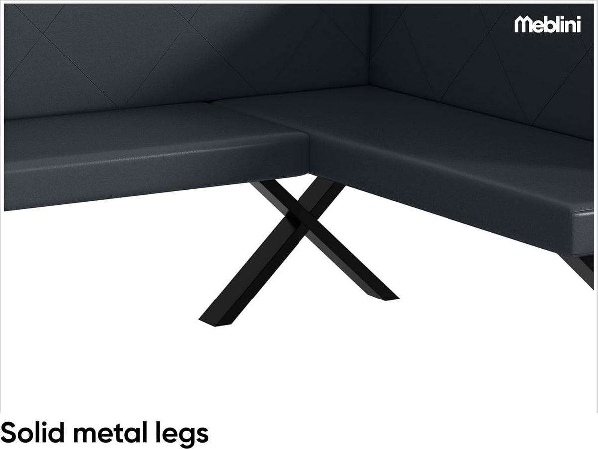 ECKBANK ERIC_X - Dunkelgrau, Leder (128/168cm) - Meblini