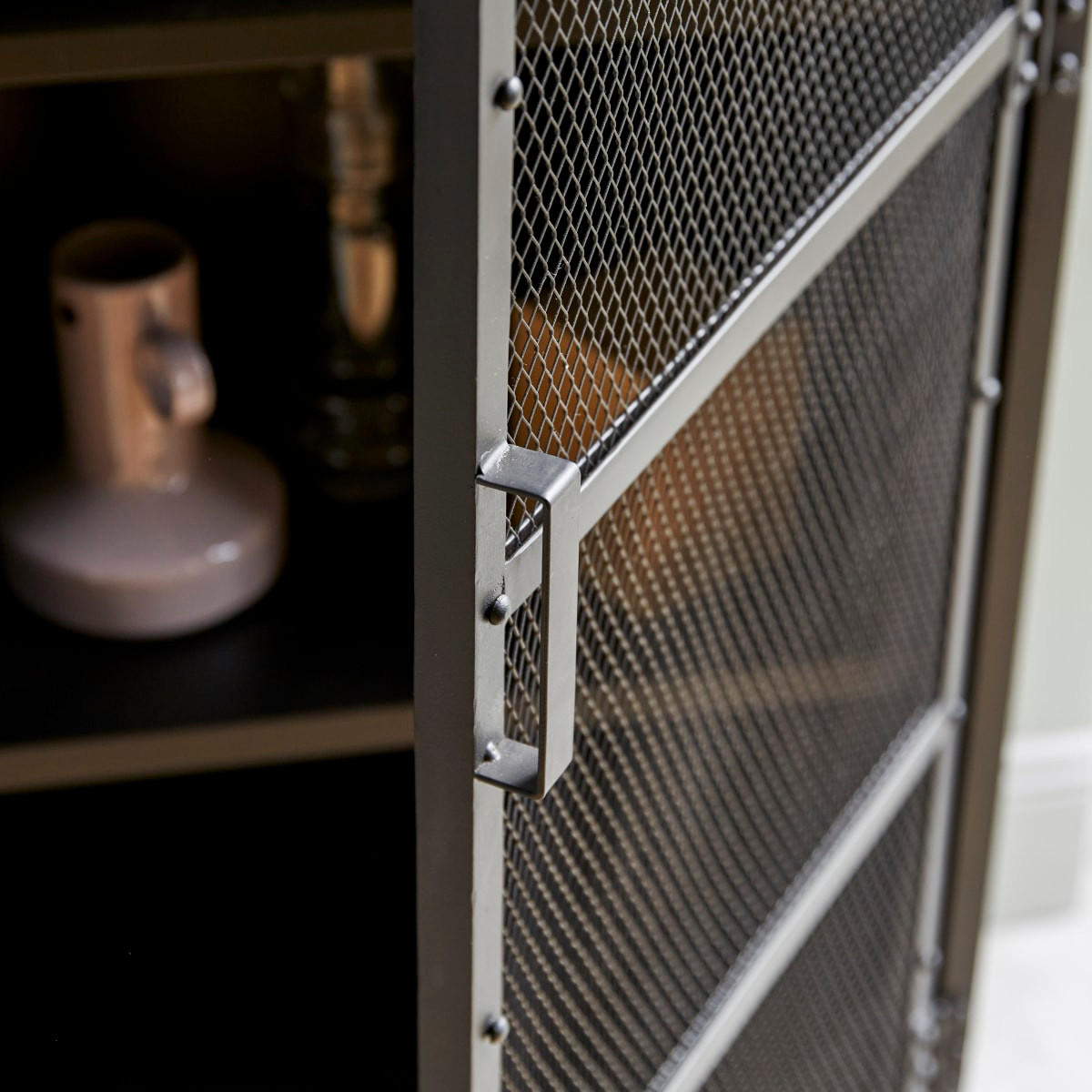 GESCHIRRSCHRANK Alma Schwarz aus Metall - Schwarz, Metall (60/175/35cm) - Tikamoon