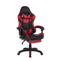 DREHSTUHL B64 / T58 / H116.5-126 cm, Rennsport-Design, gepolstertes PVC-Leder, höhenverstellbar und drehbar, Schwarz/Rot - Rot, Kunststoff (58/116.5/64.5cm) - Redom