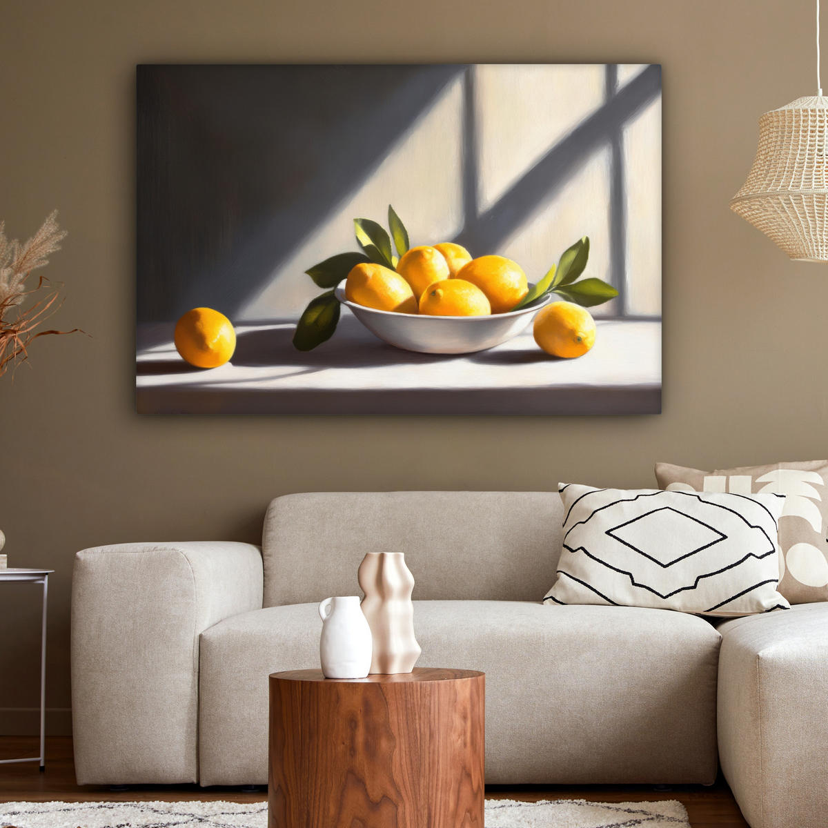 LEINWANDBILD Zitronen - Stilleben - Gelb XXL 150x100 cm - Gelb, Textil (150/100cm) - MuchoWow