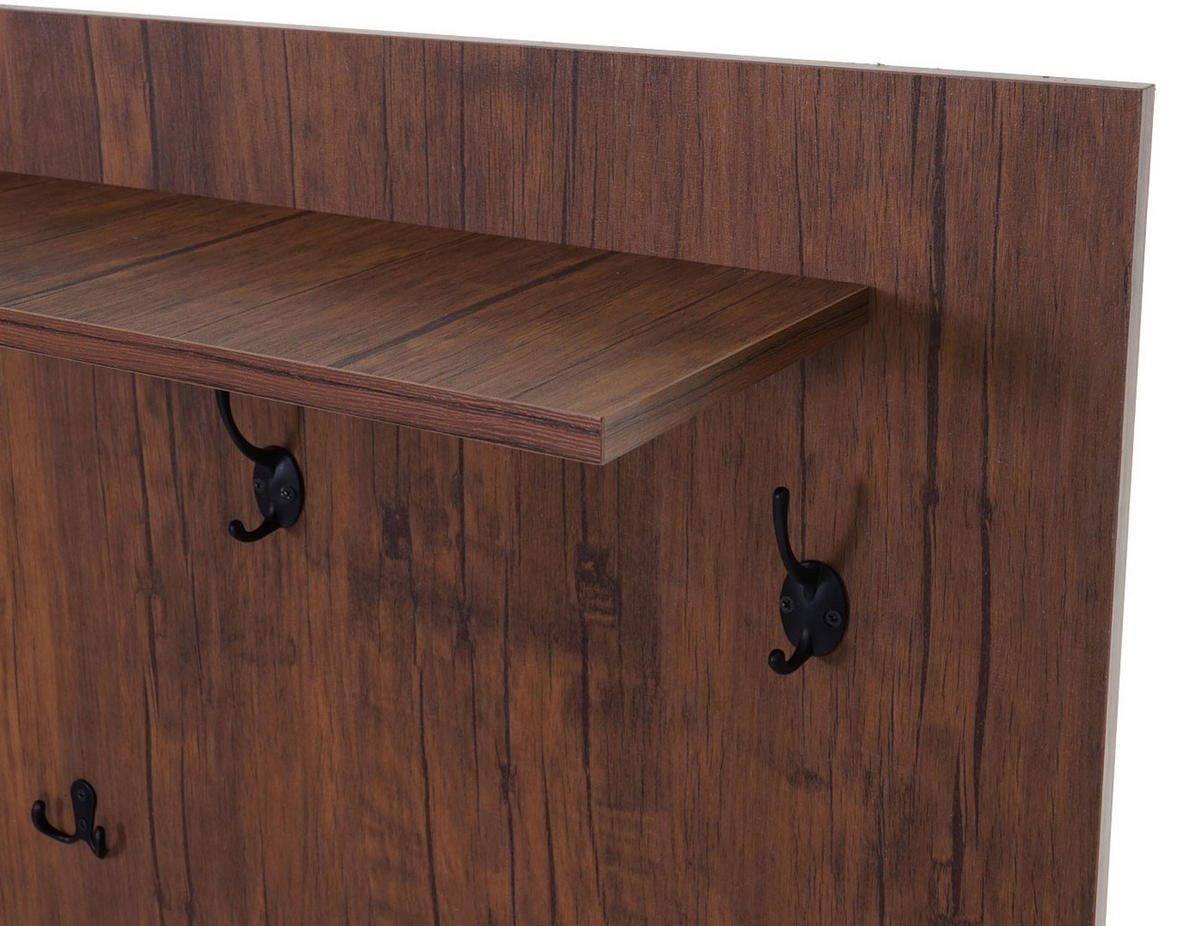 WANDGARDEROBE Wildeiche Dekor, Schwarz - Wildeiche/Schwarz, Holzwerkstoff (80/100/21cm) - MCW