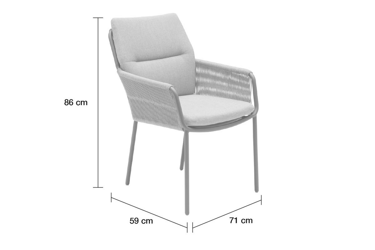 GARTENSTUHL Concord 86x71x59 cm, Metall, Taupe - Taupe/Grau, Metall (71/86/59cm) - dasmöbelwerk