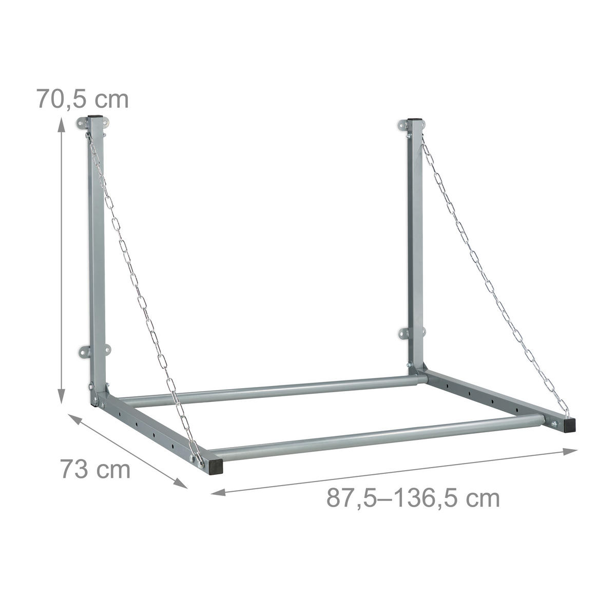 REIFENREGAL Wandmontage - Grau, Metall (143/70.5/73cm) - Relaxdays