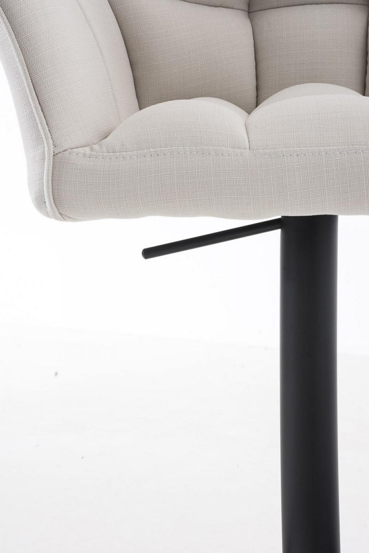 BARHOCKER 2er Set Stoff Weiß - Schwarz/Weiß, Textil/Metall (64/88/45cm) - CLP