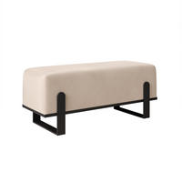 POLSTERBANK MARA 80 cm Schwarz / Beige ,Metallgestell - Beige, Metall (80/47/35cm) - Idohome