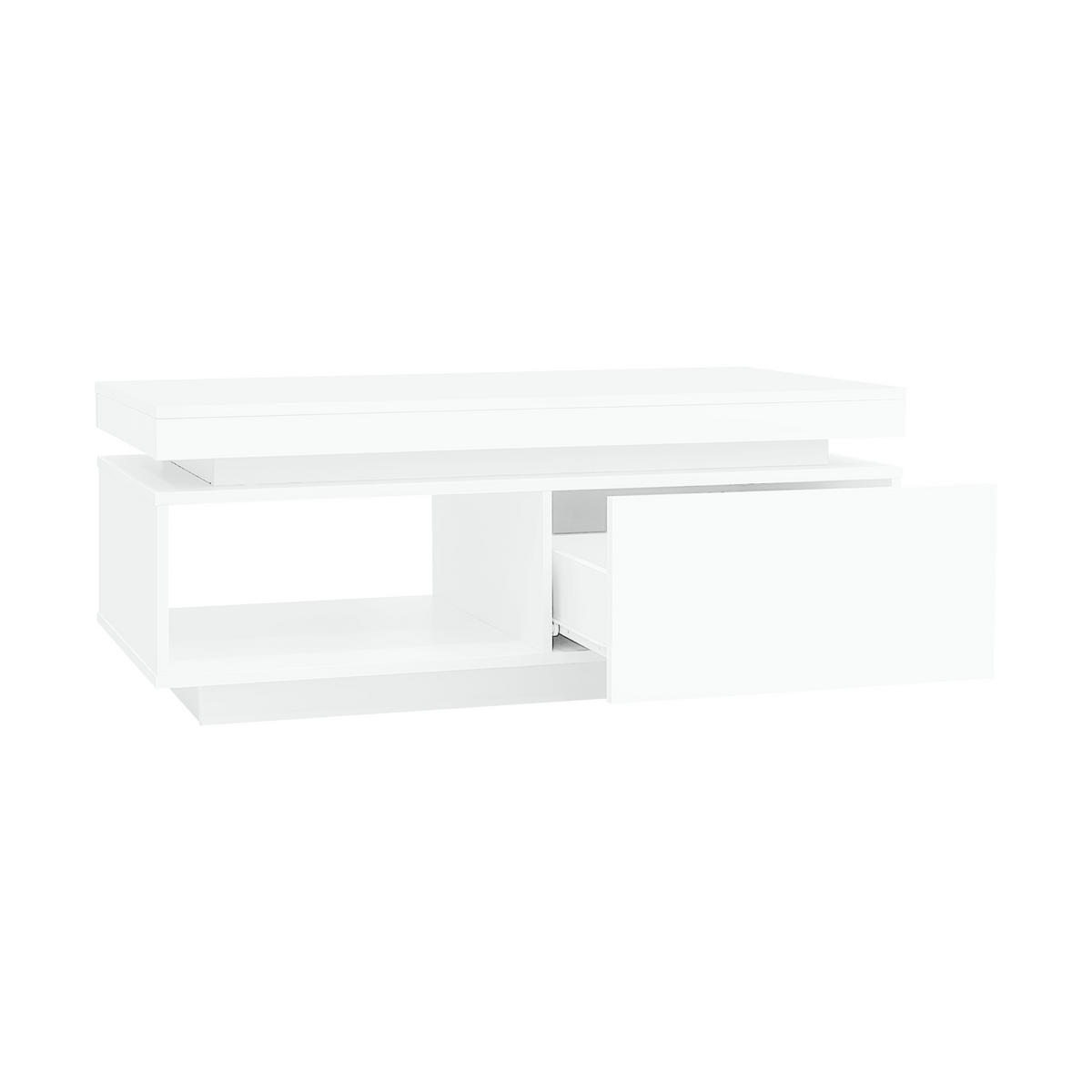 TV-SCHRANK & Couchtisch Weiß mit Hochglanzverkleidung und App-gesteuerter LED-Beleuchtung - Weiß, Holzwerkstoff (181/38/38cm) - Luhomfu