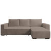ECKSOFA CUDDY L, Eckcouch in L-Form mit Schlaffunktion und Bettkasten, Farbe: Braun, Cordstoff, Ottomane Rechts - Braun, Textil (240/140cm) - Storez24
