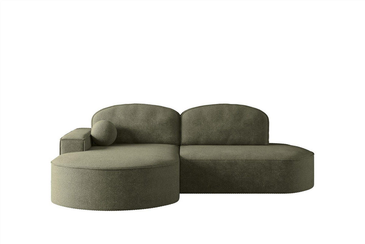 ECKSOFA Girona Mit Schlaffunktion - Grün, Holzwerkstoff/Textil (278/179cm) - Fun Möbel