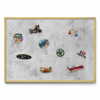 MAGNETTAFEL 100x70 cm Goldener Rahmen Abgenutzte Betonstruktur - Grau, Metall (100/70/0.4cm) - TULUP
