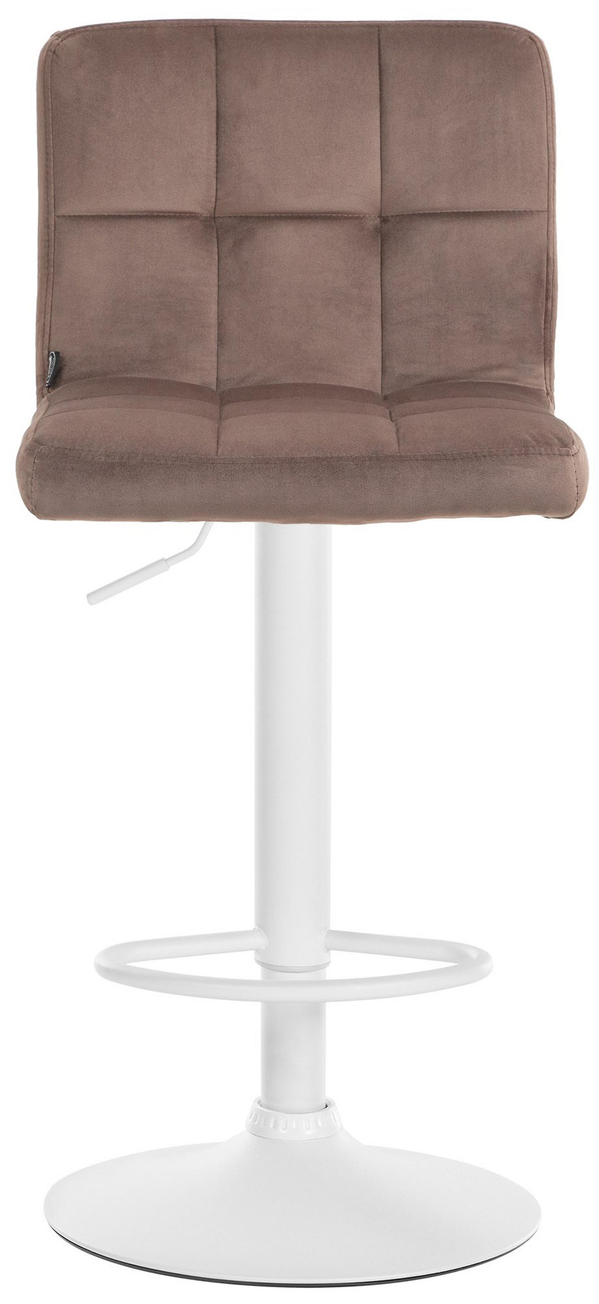 BARHOCKER Peran Samt weiß braun - Braun/Weiß, Textil/Metall (46/114/47cm) - TPFLiving