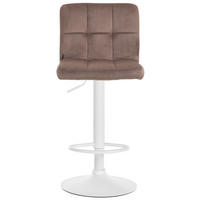 BARHOCKER Peran Samt weiß braun - Braun/Weiß, Textil/Metall (46/114/47cm) - TPFLiving