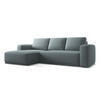 ECKSOFA mit Schlaffunktion Chenille Stoff Blau - Blau/Blaugrau, Kunststoff/Textil (160/258cm) - Makamii