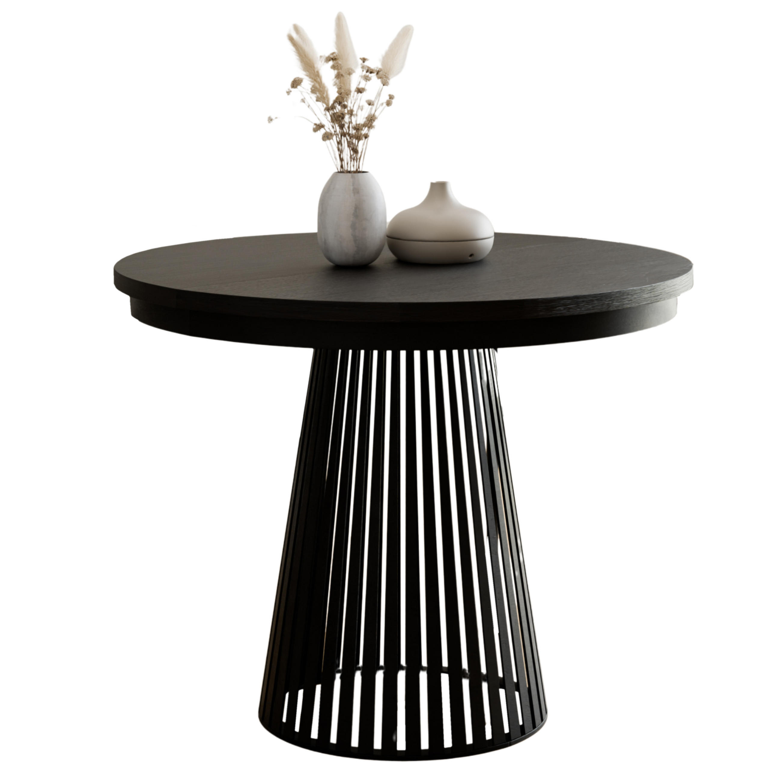 ESSTISCH ausziehbar 100-180 Schwarz Holz DAST - Schwarz, Holzwerkstoff (100/100/77cm) - Compleo24