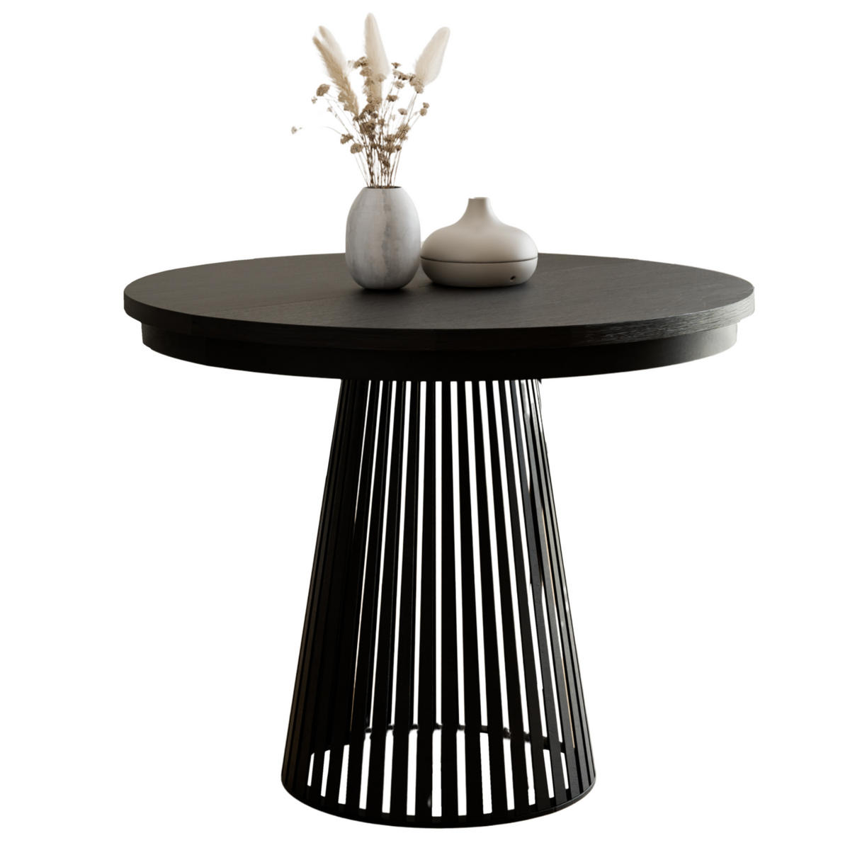 ESSTISCH ausziehbar 100-180 Schwarz Holz DAST - Schwarz, Holzwerkstoff (100/100/77cm) - Compleo24