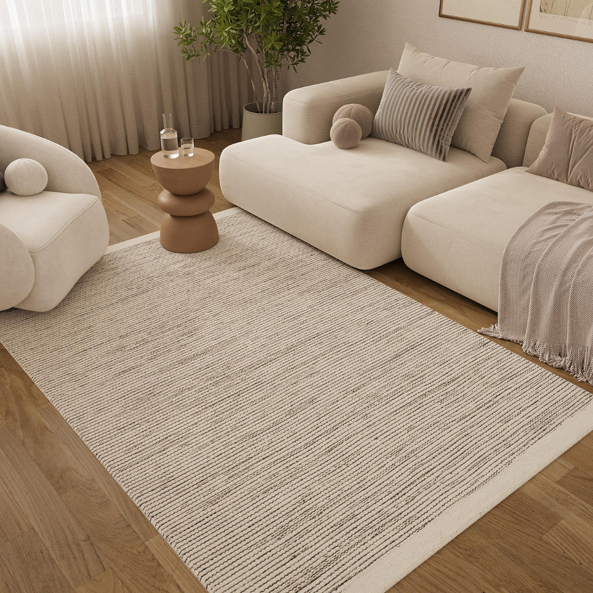 TEPPICH LONI Beige 70/140 cm - Beige, Textil (70/140cm) - Tapiso