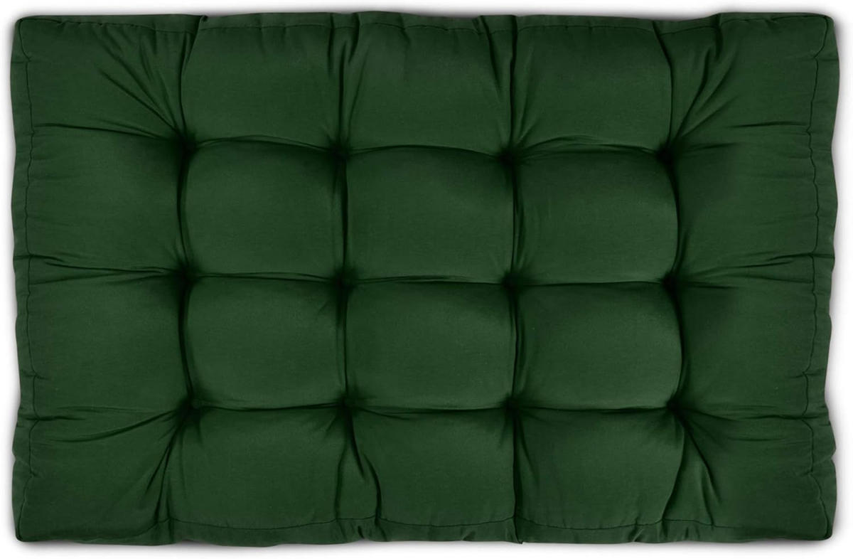 PALETTENKISSEN ECO Style Sitz 120x80x15cm Dunkelgrün + Rücken (1tlg) - Dunkelgrün, Textil (80/15/120cm) - Beautissu 