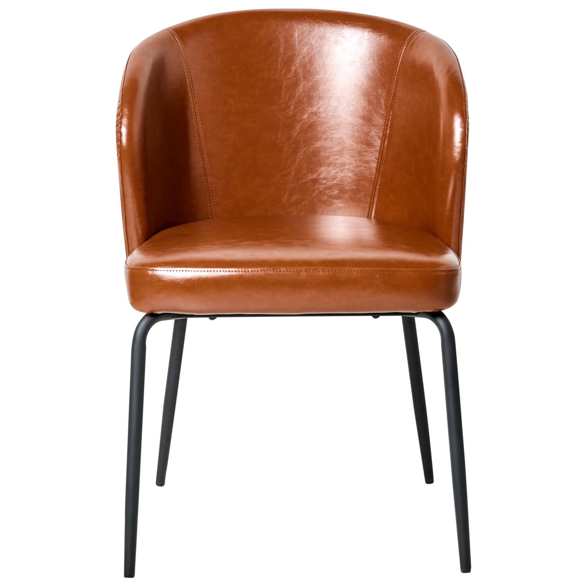 ESSZIMMERSTUHL 2er-Set Kunstleder Goldbraun Zana - Goldfarben, Kunststoff (55/81/56cm) - Beliani