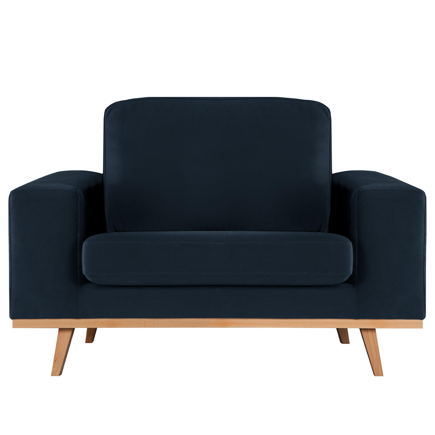 SESSEL - Buchefarben/Dunkelblau, Textil (122/81/88cm) - home24