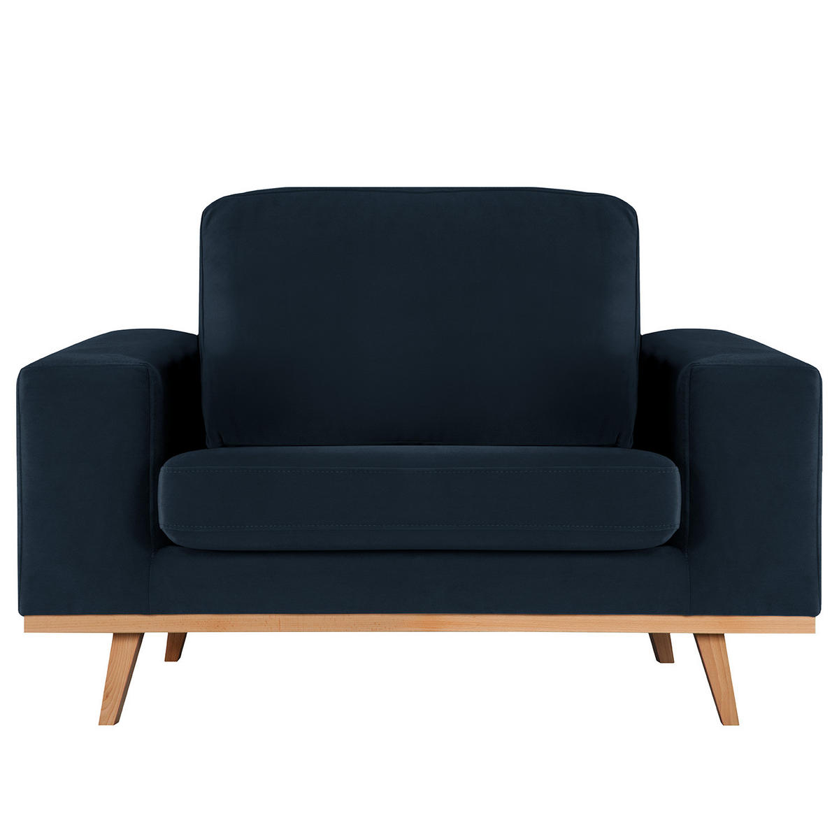 SESSEL - Buchefarben/Dunkelblau, Textil (122/81/88cm) - home24