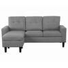 ECKSOFA Belfast Grau 3-Sitzer Stoff - Grau, Holz (183/124cm) - Concept Usine