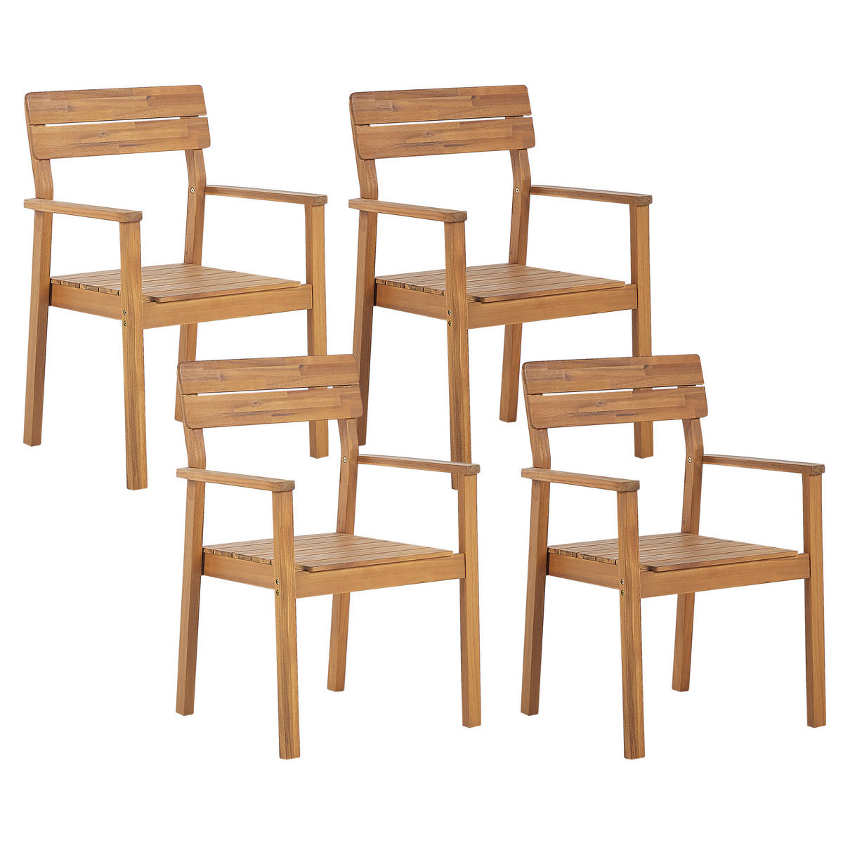 GARTENMÖBEL SET 4-Sitzer Akazienholz hellbraun Fornelli - Hellbraun, Holz - Beliani