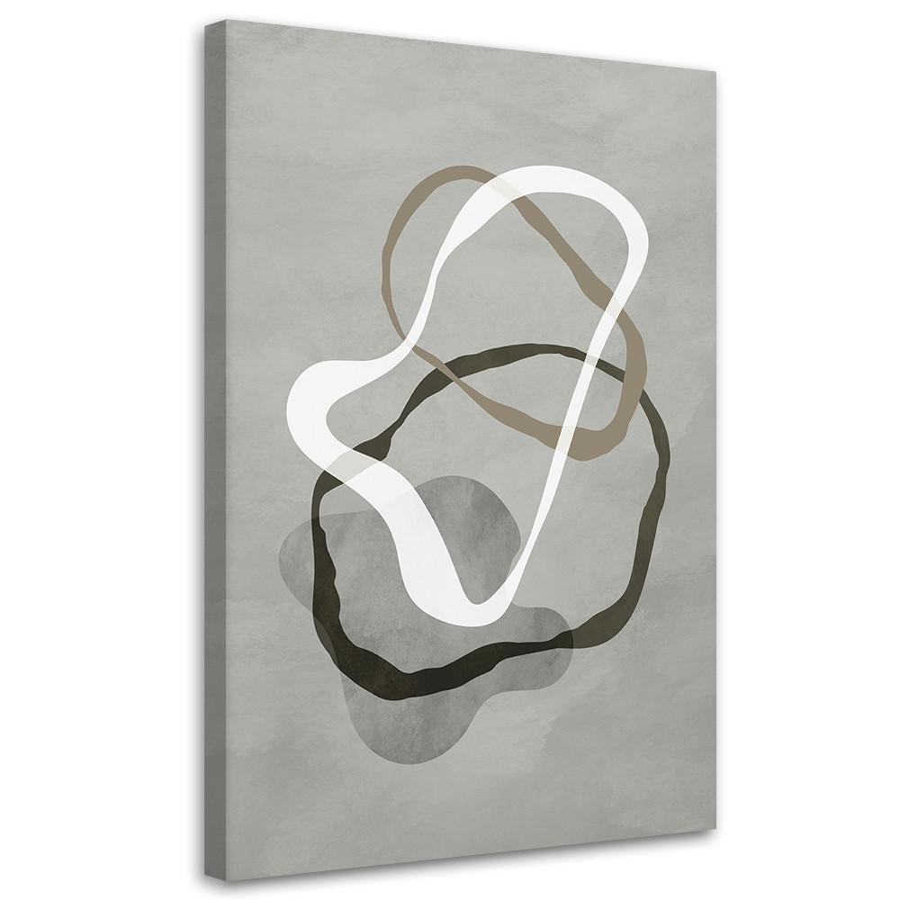 WANDBILD abstrakte graue boho linien - Grau, Textil (40/60cm) - Feeby