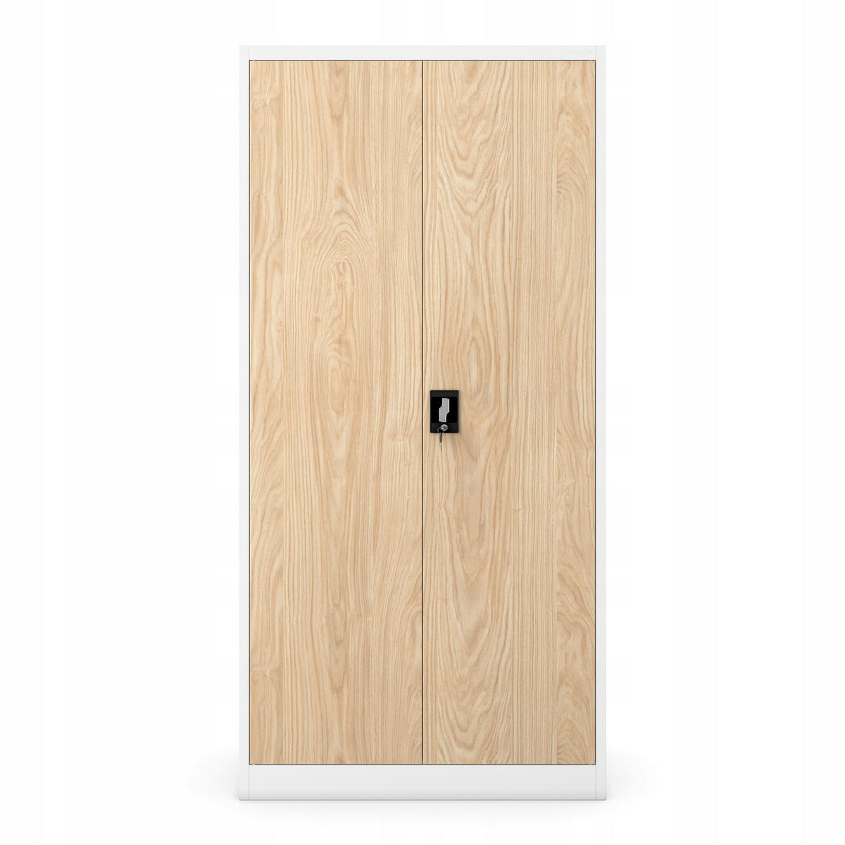 AKTENSCHRANK JAN 185x90x45 cm - Weiß/Braun, Metall (90/185/40cm) - Jan Nowak