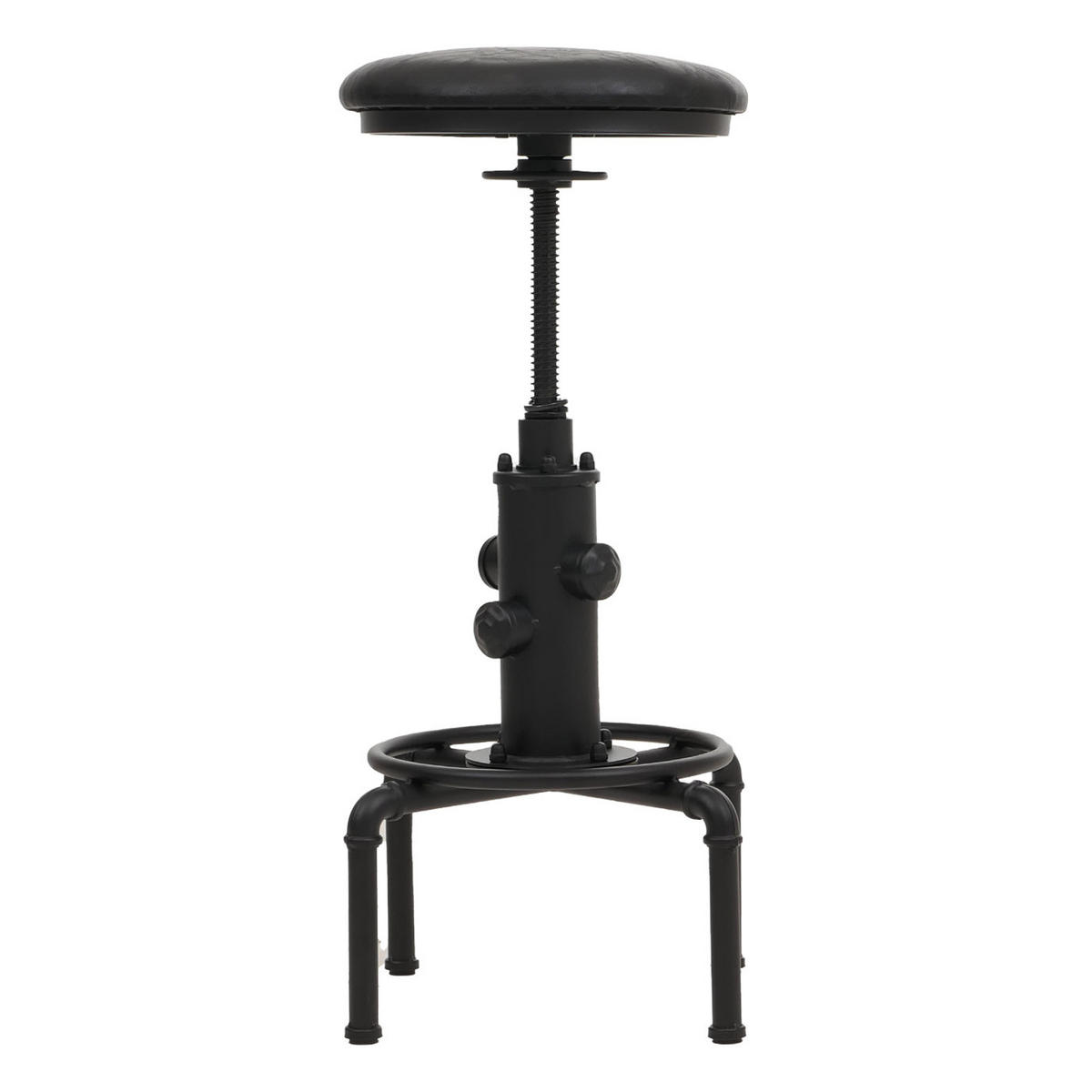 BARHOCKER 2er-Set gepolstert Sitzhöhe 62-85cm Schwarz Kunstleder - Schwarz, Kunststoff (45/85/45cm) - PROREGAL