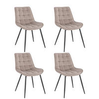 POLSTERSTUHL IKALO - Farbe: Hellbraun, Menge: 4 - Hellbraun, Textil/Metall (61.5/79.8/50.5cm) - Home Deluxe