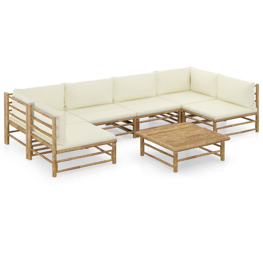 GARTENSET Reum 7-teilig - Weiß, Naturmaterialien - Nettlife
