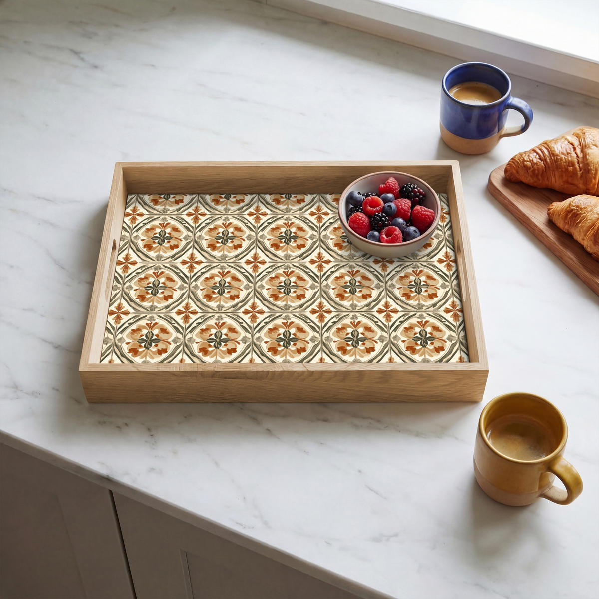 TABLETT - Elegant - antik - farbenfroh - 40x30 cm - Multicolor, Holz (40/5/5cm) - OnlyWow