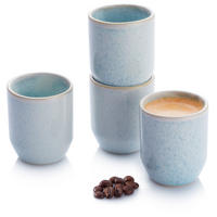 ESPRESSOBECHER SET LIMA - 4 teilig aus Steingut - Hellblau, Keramik (0.08L) - Sänger