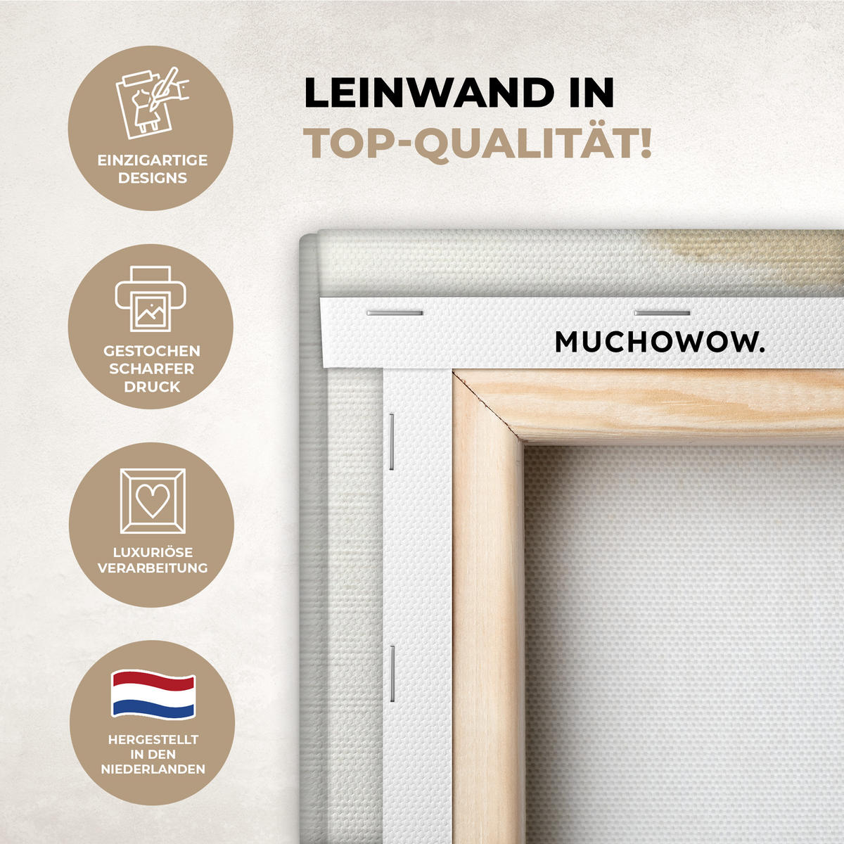 LEINWANDBILD Gold - Rechtecke - Kreise - Abstrakt Deko XXL 80x120 cm - Weiß, Textil (80/120cm) - MuchoWow