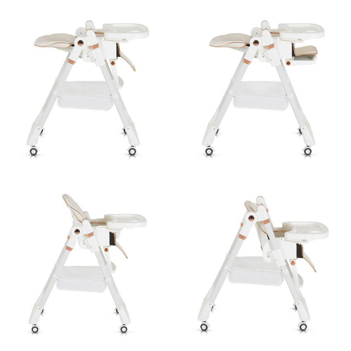 HOCHSTUHL Lindo weiß Lätzchen Besteck Räder Korb höhenverstellbar - Weiß, Kunststoff (49/100/90cm) - Moni