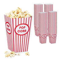 100XPOPCORNOVÉ sáčky - viacfarebná, vlnitá lepenka (10.5/16/10.5cm) - Relaxdays