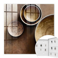 SCHLÜSSELBOX Weiß 30x30 cm – Türöffnung nach rechts - Braunes Set - Braun, Metall (30/30/5cm) - TULUP