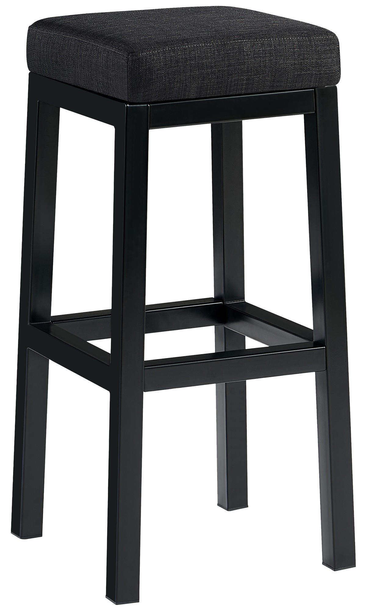 BARHOCKER Stoff Dunkelgrau - Dunkelgrau/Schwarz, Textil/Metall (37/83/37cm) - CLP