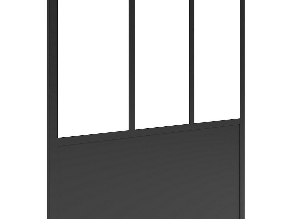 DUSCHTRENNWAND Seitenwand italienische Dusche - Schwarz matt - Industrial Style - 140 x 200 cm - URBANIK - Schwarz, Metall (140/200cm) - Vente-Unique