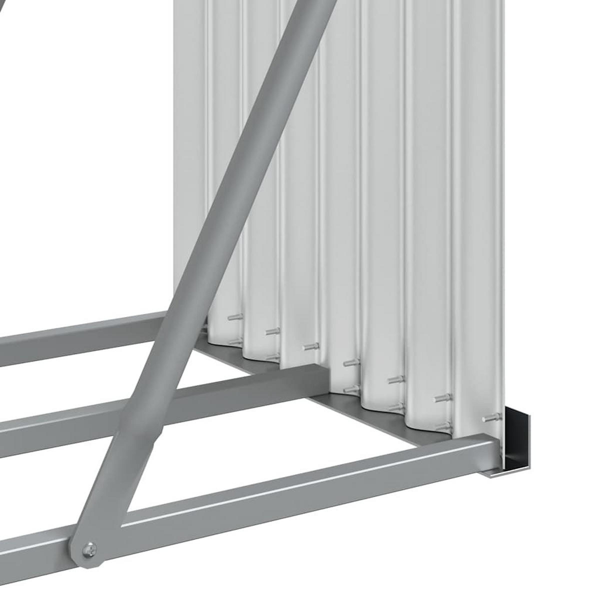 KAMINHOLZUNTERSTAND Silbern 300/45/100 Cm Verzinkter Stahl - Silberfarben, Metall (300/100/45cm) - vidaXL