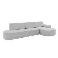 ECKSOFA mit Schlaffunktion Ottomane RECHTS MARI L2-S 368X167X85 Grau Velours - Taupe/Schwarz, Holzwerkstoff/Kunststoff (167/368cm) - ALTDECOR