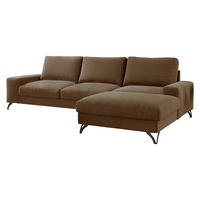 ECKSOFA Flavio, Seite: Rechts - L4+L2F+R1F - Schwarz/Braun, Holz/Textil (300/179cm) - MIRJAN24