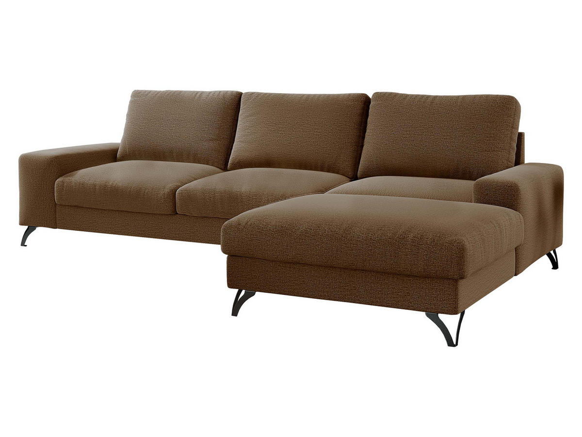 ECKSOFA Flavio, Seite: Rechts - L4+L2F+R1F - Schwarz/Braun, Holz/Textil (300/179cm) - MIRJAN24