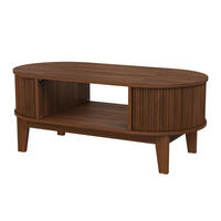 COUCHTISCH oval Stauraum Ablage Walnuss 100x50,4x50 - Braun, Holz (100/50/50.4cm) - Kaket