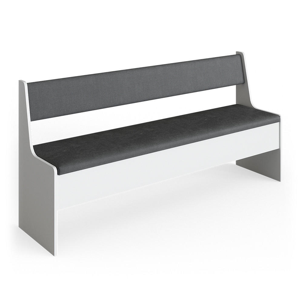 ESSZIMMER-ECKBANK Roman Weiß 166.6 x 41.5 cm - Anthrazit/Weiß, Holzwerkstoff (41.5/80/166.6cm) - Vicco