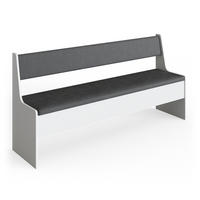 ESSZIMMER-ECKBANK Roman Weiß 166.6 x 41.5 cm - Anthrazit/Weiß, Holzwerkstoff (41.5/80/166.6cm) - Vicco