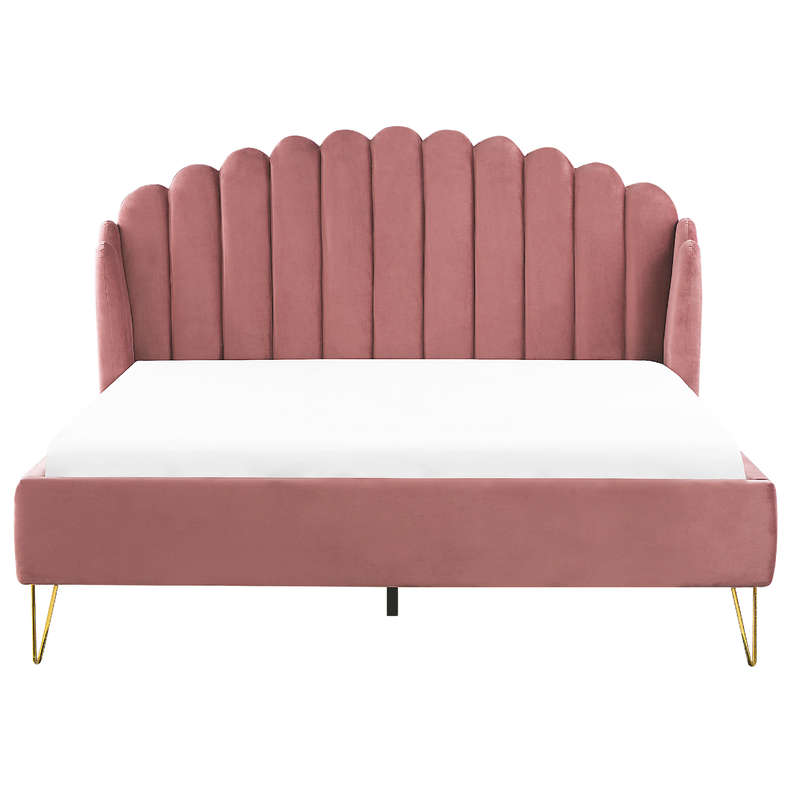 POLSTERBETT 180/200cm Rosa Ambillou - Pink, Textil (180/200cm) - Beliani