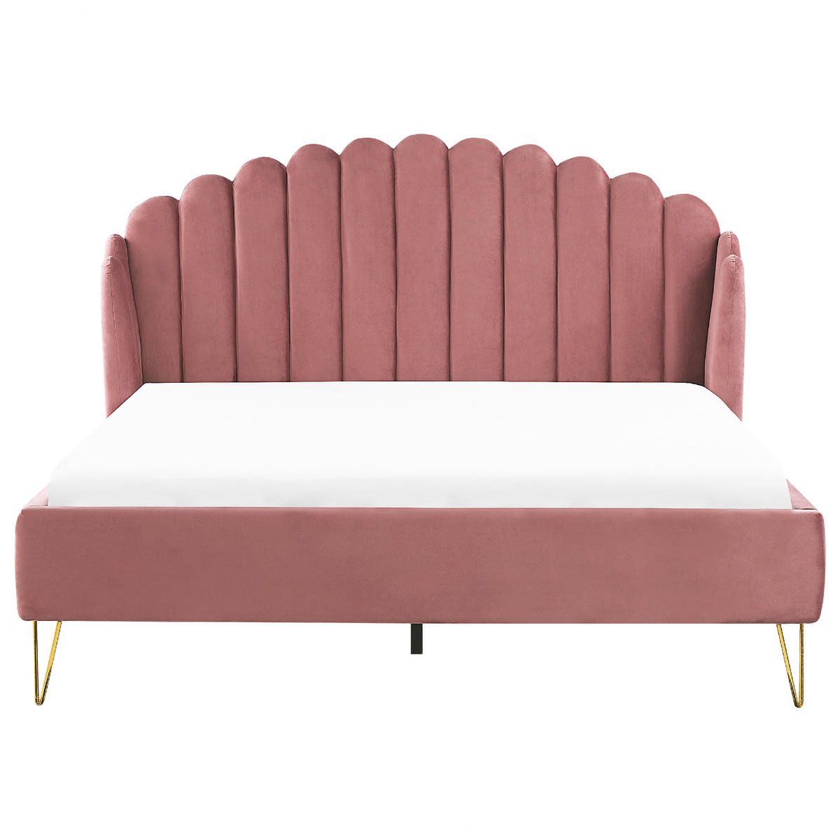 POLSTERBETT 180/200cm Rosa Ambillou - Pink, Textil (180/200cm) - Beliani