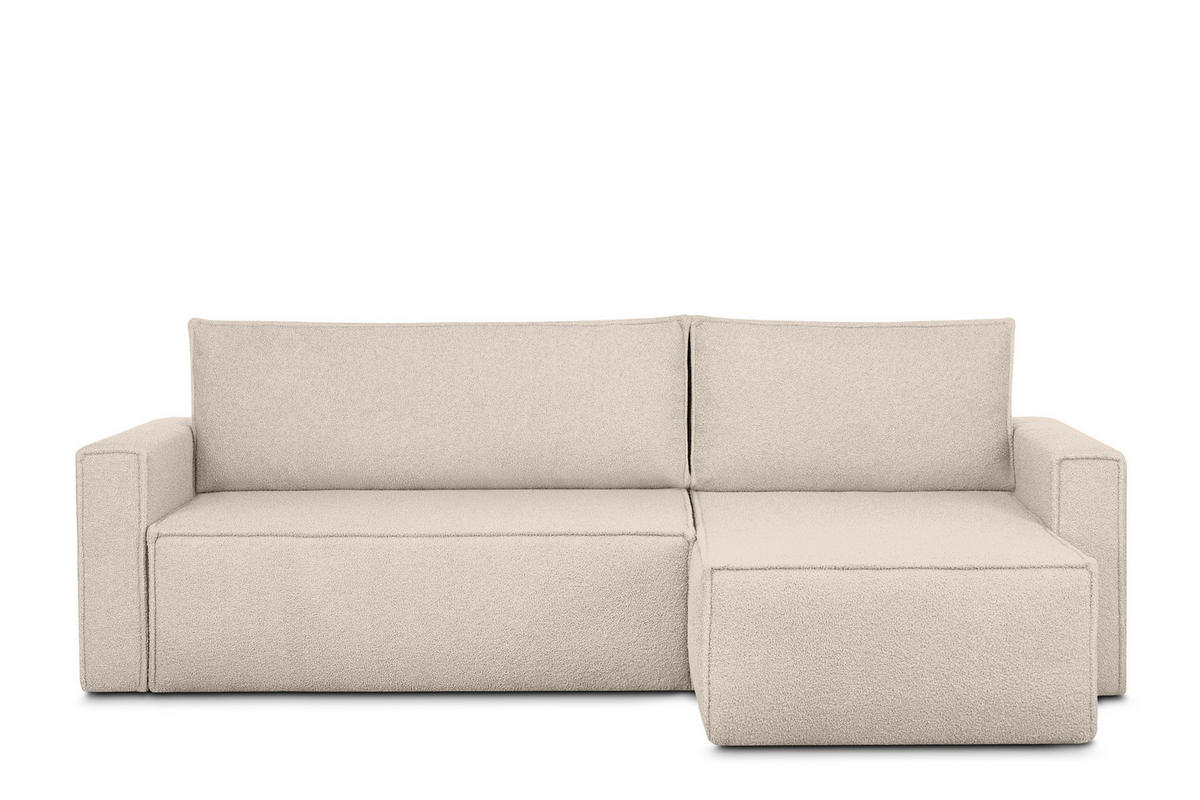 ECKSOFA-LINKS/RECHTS NAPI II mit Schlaffunktion, elfenbein - Creme/Weiß, Textil (246/148cm) - KONSIMO®