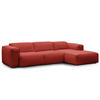 3-SITZER ECKSOFA mit Longchair - Rot/Schwarz, Kunststoff/Textil (284/173cm) - home24